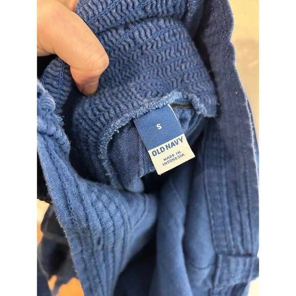 Old Navy Romper Playsuit S Linen Blue Sleeveless Tie Belt Utility Romper - Picture 5 of 7
